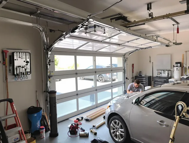 Garage door noise reduction service by Simsbury Garage Door Repair in Simsbury