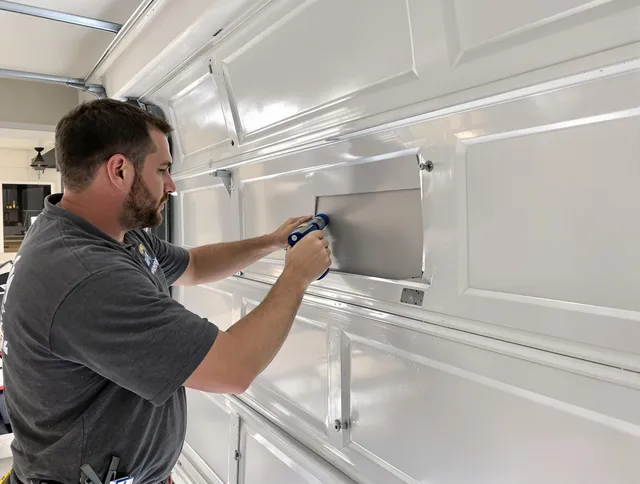 Garage door panel repair by Simsbury Garage Door Repair in Simsbury